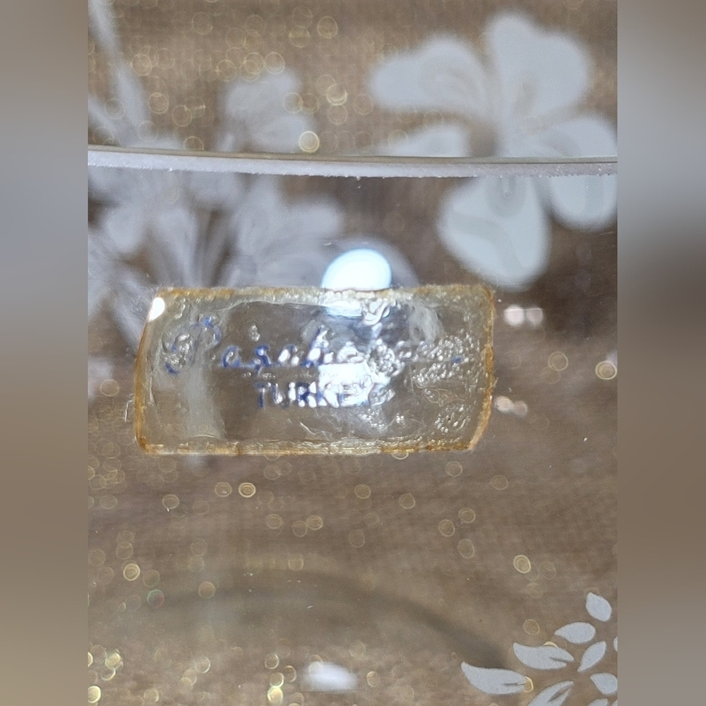 Vintage Pasabahce Round Floral Etched Crystal Serving Or Fruit Bowl Made‎ Turkey - Picture 4 of 6